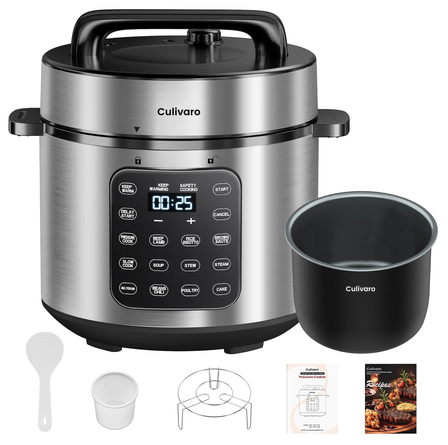 Culivaro Electric Pressure Cooker 6 Qt, 9 Function